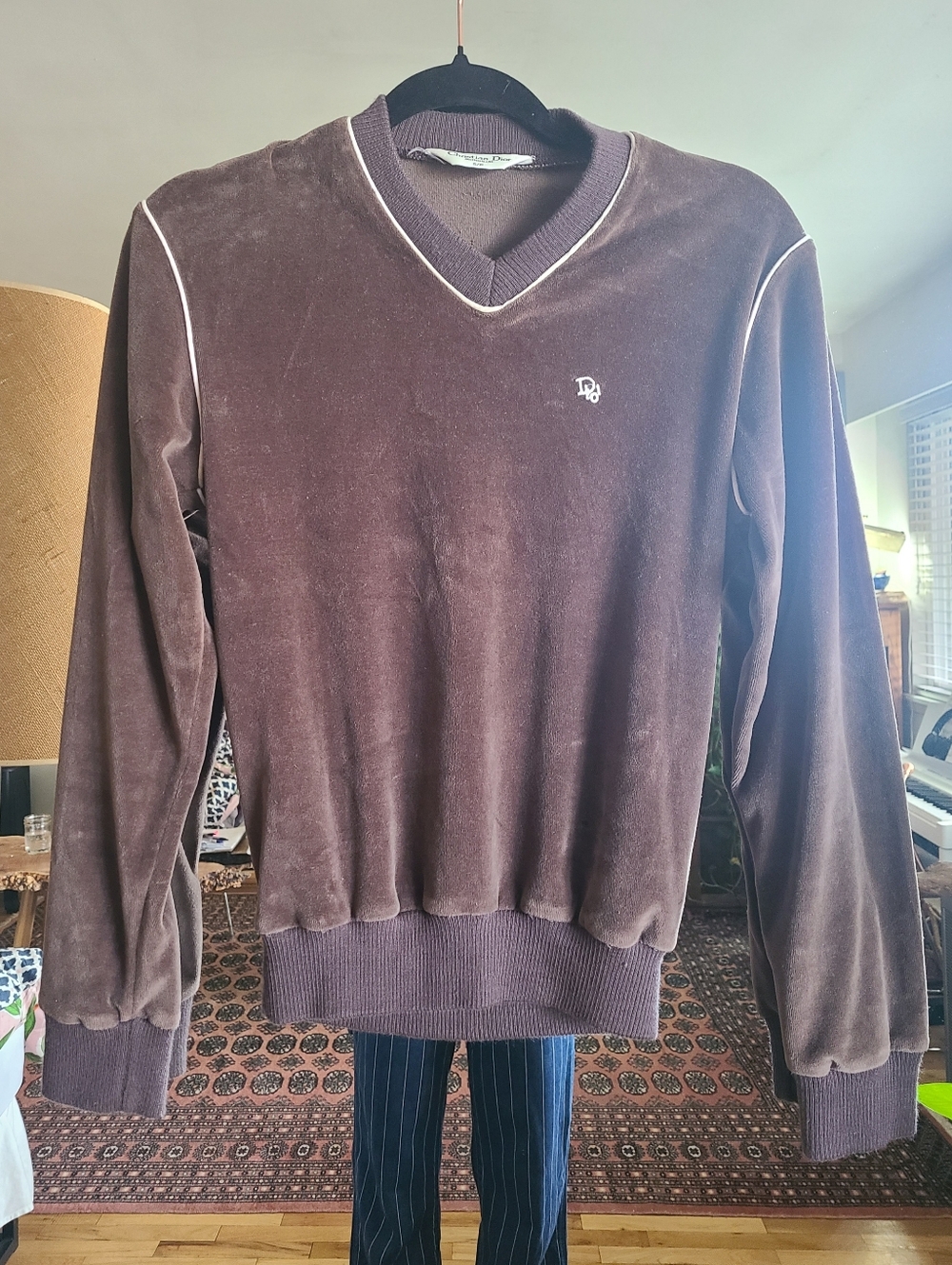 The Christian Dior Monsieur Vintage Velour Long Sleeve Pullover S/M - Picture 6 of 8